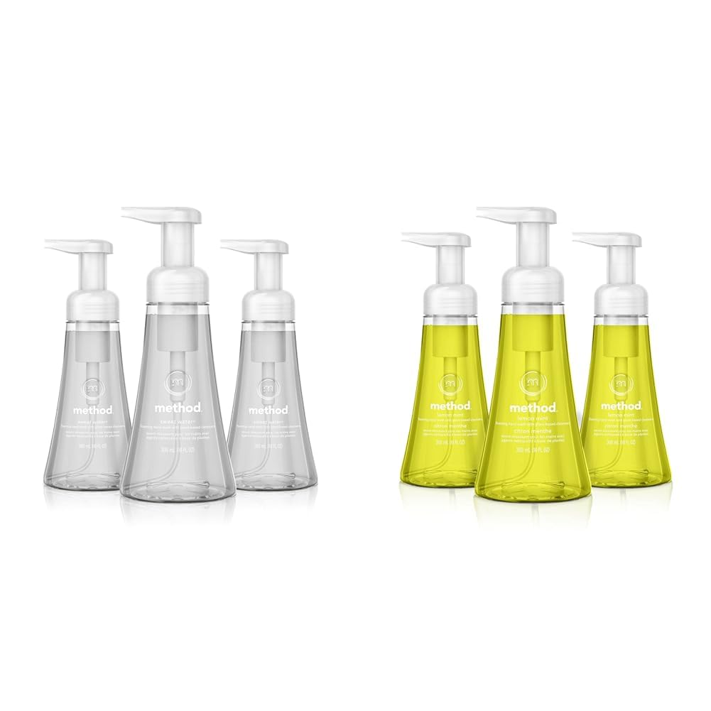 Method Foaming Hand Soap, Sweet Water and Lemon Mint Scents, Paraben and Phthalate Free, Biodegradable Formula, 10 fl oz (Pack of 3)