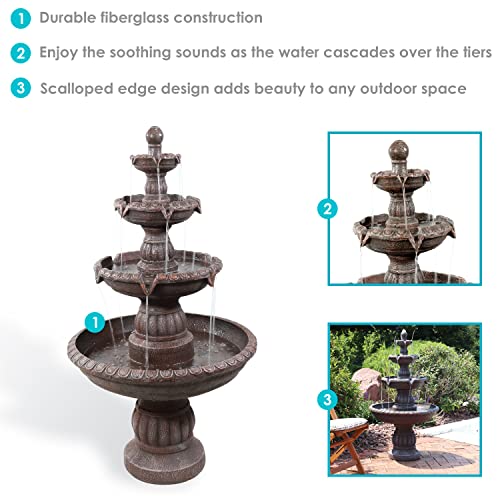 Sunnydaze 73644-FC Mediterranean 49-Inch 4-Tiered Outdoor Water Fountain thumb #1
