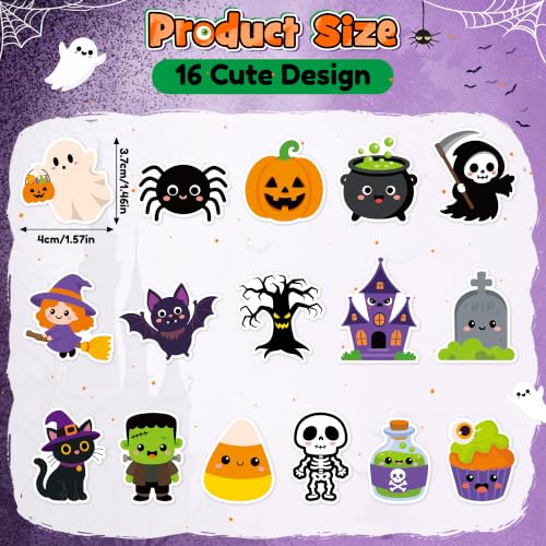 BeYumi Halloween Cute Sticker Roll - 1000Pcs Spooky Boo Skull Stickers Kids - image 2