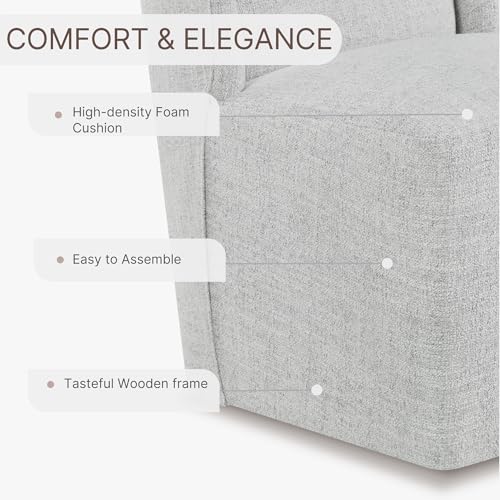 Image of KISLOT Upholstered Dining Chairs Set of 4 with Casters, Wingback Modern Side Armless Deskchair with Rollers for Diningroom Bedroom Livingroom Reading Room, Light Grey Fabric