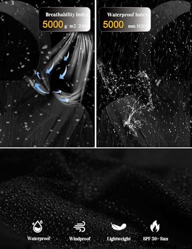 Avoogue Plus Size Rain Coats for Women Windbreaker Jacket Womens Rain Gear for Women 4x-5x Waterproof Lightweight Hoodies for Womens Packable Jacket Travel Jackets XXL