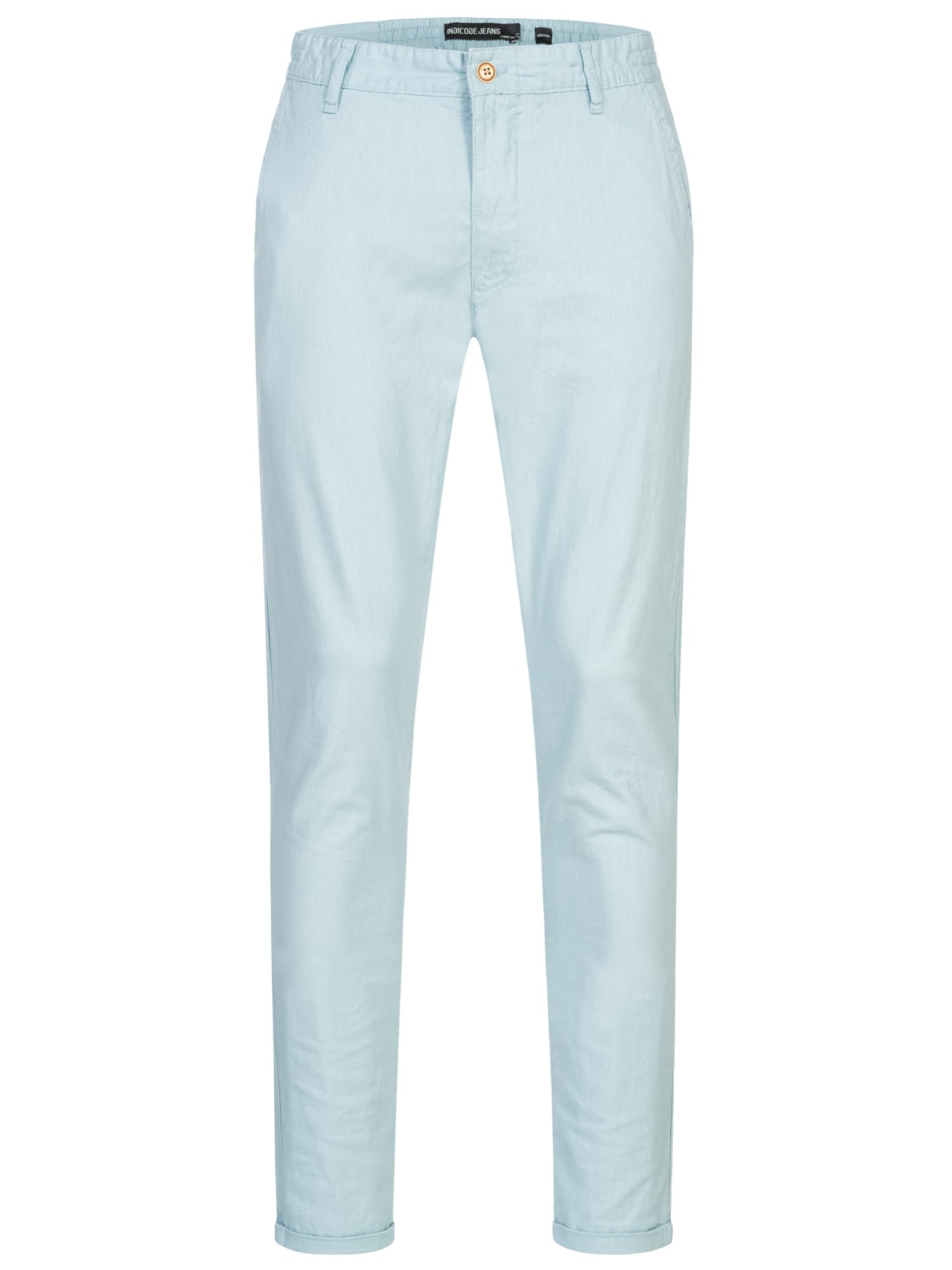 Indicode Herren Haverfield leichte Stoffhose aus Leinen und Baumwolle | Moderne Stoffhose aus atmungsaktivem Leinen-Baumwoll-Mix, Chinohose, Sommerhose, Freizeithose für Männer