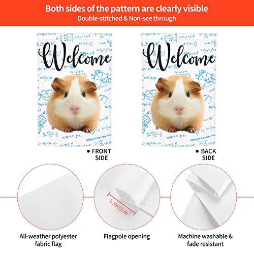 Garden Flags Cute Guinea Pig Premium Yard Flag Math Theme Background Animal Creative Design Holiday Party Flag Outdoor Farmhouse Decor Home Porch Flags 12 X 18Inch #TOP1