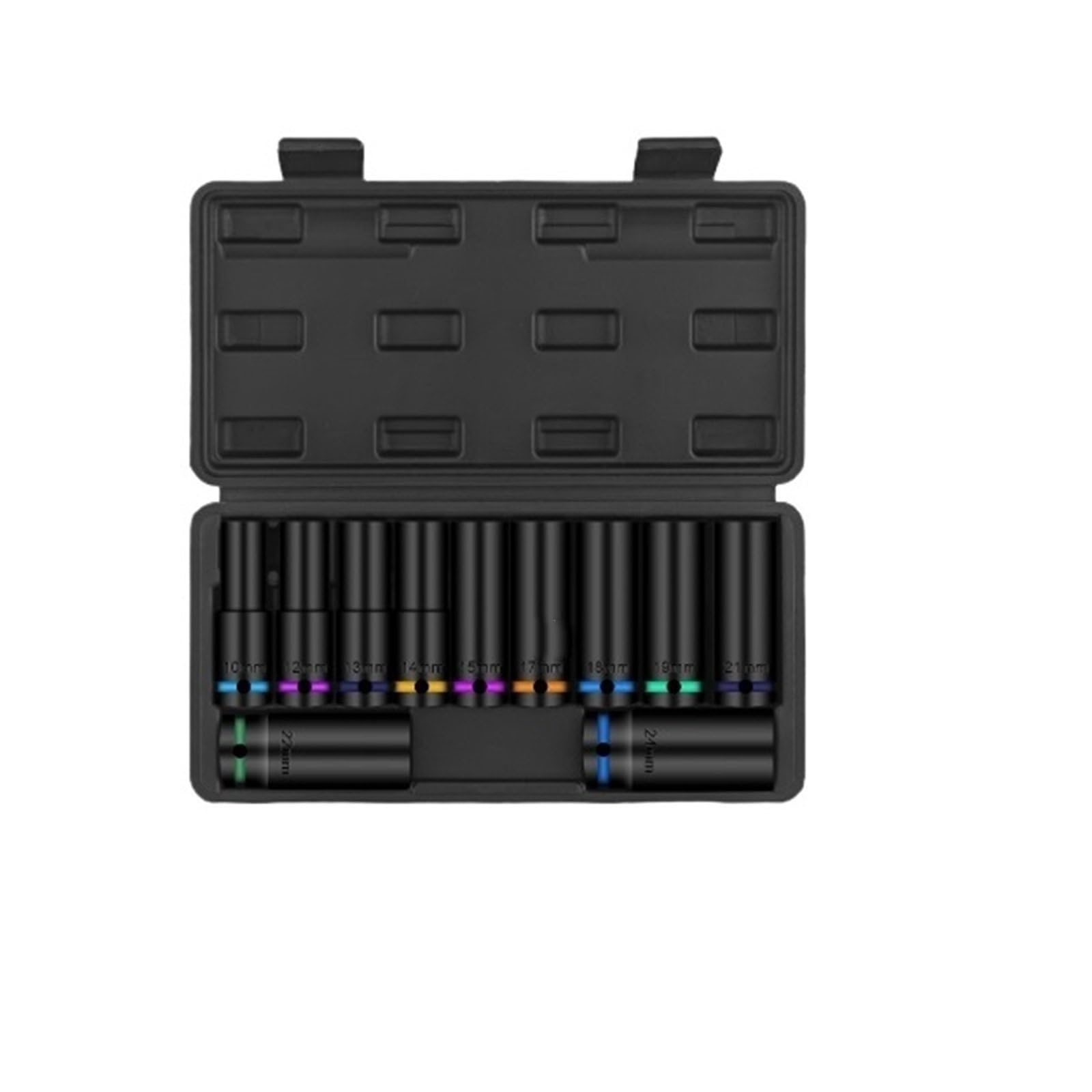 Zestaw nasadek udarowych 6/11PC 1/2" z nasadkami o długości 78 mm (10-24 mm), klucze mechaniczne Zestaw przedłużek(Dark Red)