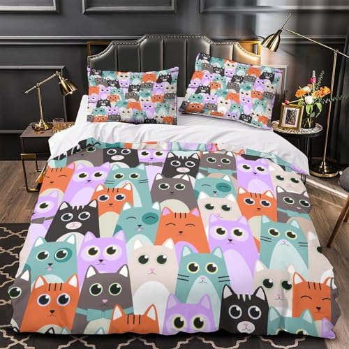 Housse de couette bébés chats 3D en microfibre résistante ultra douce - 2