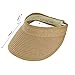 Women Straw-Sun-Hat Roll-up Foldable Summer UV Protection Beach Ponytail Hats UPF 50+ Straw-Visor Hat (Khaki)