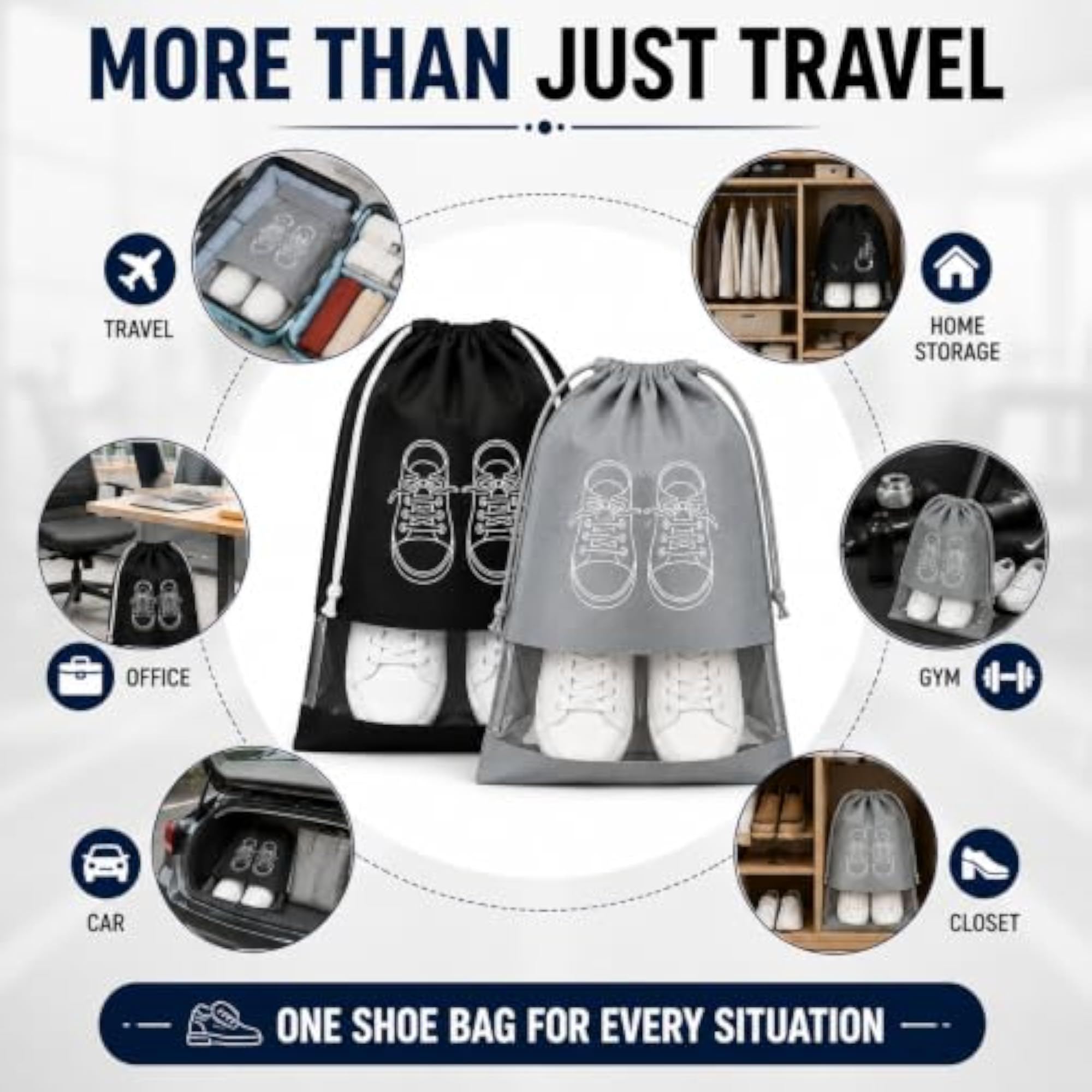 Pack of 7 Printed Shoe Cover Combo, Non-Woven Storage Bags