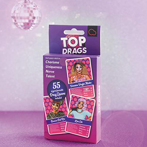 Top Drags Game | Drag Queen Top Trumps Juego de Cartas de Comedia | Adecuado para la Familia - Adolescentes y Adultos..