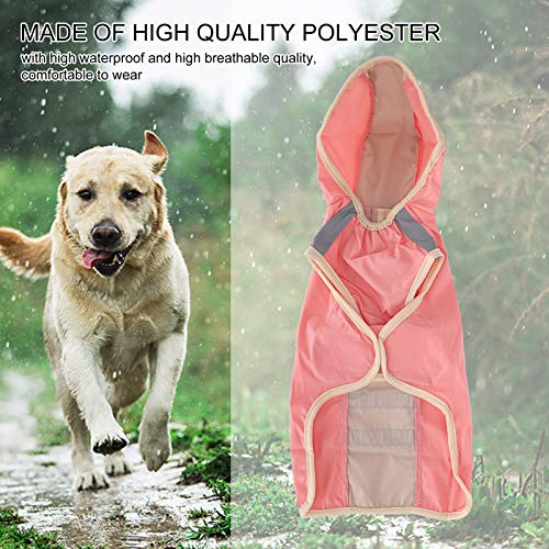 Okjhfd 4 Sizes Dog Raincoat Polyester Pet Rain Cape Jacket, Breathable Waterproof Coat With Reflective Strip For Small Medium Large Dogs (2 Colors) (Xl-Pink) #TOP5