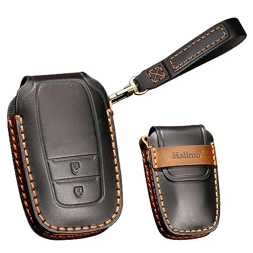 TECART トヨタ専用 キーケース キーカバー 本革 キーチェーン 新型ハリアー ハイラックス ランドクルーザー ミライ ランドクルーザー クラウン クロスオーバー ヤリスなどに適応 純正 ぴったりフィット 2ボタン ブラック