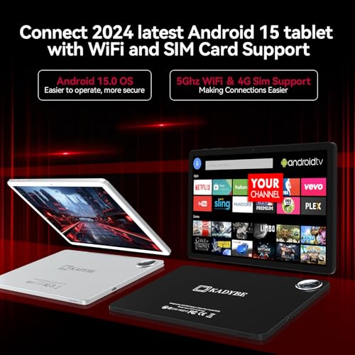 Image of KADYBE Android 15 Tablet 11 inch, 2025 Tablets with 16GB RAM 128GB ROM 1TB Expand, Tablet with Keyboard, 8000mAh Battery, Octa-Core MTK 8786 Tableta with 21 MP Camera, 11 inch Incell Screen