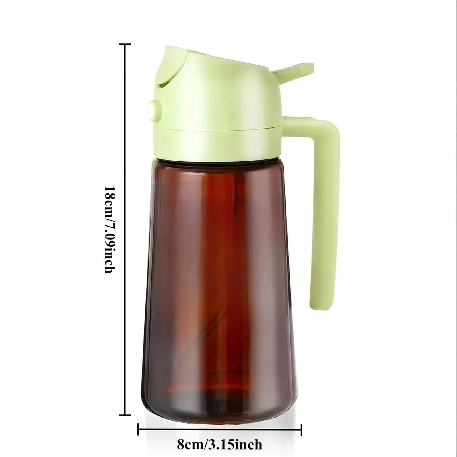 Spruzzino Olio, 2 Pezzi In 1 470ml Spruzzatore Di Olio Marrone Che Blocca La Luce for Cottura Della Bottiglia 'erogatore for Gli Strumenti Condimento Cucina,per Friggitrice ad aria,Insalata