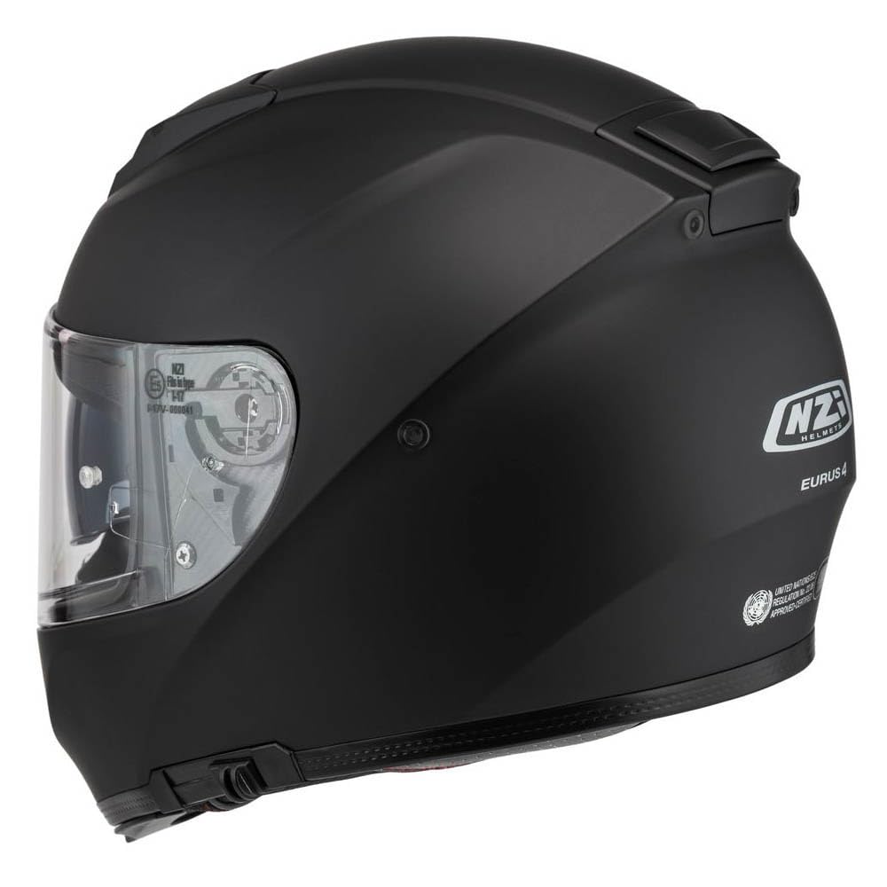 NZI Casco de Moto Integral Designed Solid Negro Mate con Gafas de Sol | Unisex Hombre y Mujer Homologado ECE 22.06