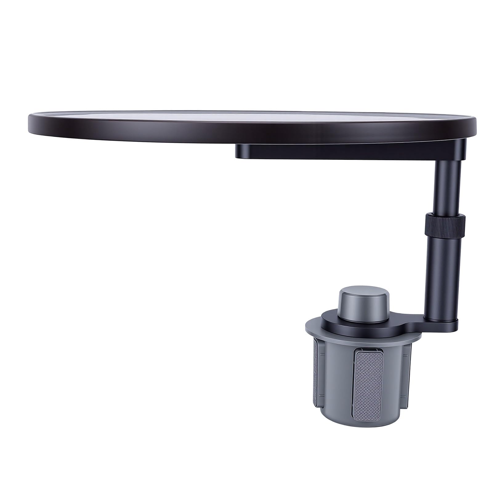 KIMISS Vassoio per Alimenti per Auto Scrivania per Auto in Legno con Rotazione di 360 Gradi Altezza Regolabile Supporto per Tazza in Lega di Alluminio Carico di 5 kg per Pasti per Laptop