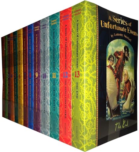 A Series of Unfortunate Events 13-Book Collection Pack Set – Includes The Bad Beginning, The Reptile Room, The Wide Window, The Miserable Mill, The Austere Academy, The Grim Grotto, The Penultimate Peril & The End – Complete Children’s Mystery Series