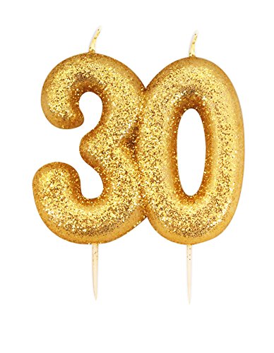 Anniversary House Vela con número de purpurina de 30 años Cover