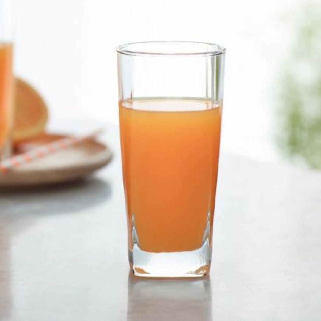 Plaza Hi Ball, 320 Ml | Soda Lime Glass | Set of 6 | Clear & Transparent | Used to Serve Water, Juice, Soft Drink, and Other Iced Beverages |Home Party, Offices, Hotel & Restaurant