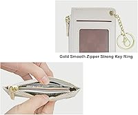 Vista 88 de Carteras pequeñas de cuero delgado para mujeres, tarjetero, cartera, monedero con llavero beige (B-Beige)