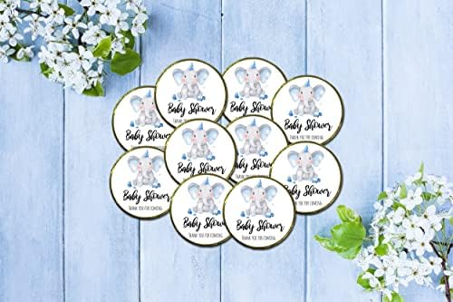 Baby Shower Chocolate Favours | Milk Chocolate Coin | 10 x Chocolate Coins | Favour Bag box Filler | Elephant | Baby Boy Blue |
