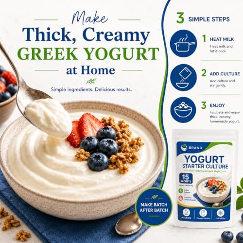 Zashier Yogurt Starter Culture with Probiotics (15-Pack, 2g Sachets) - 4
