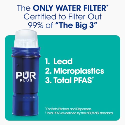 PUR Plus 30-Cup Water Filter Dispenser with 1 Lead-Reducing Filter, Blue - image 2