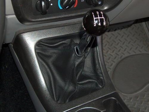RedlineGoods Shift Boot - Explorer Console&FXII/Hurst Shifter Compatible with Ford Ranger 1995-01. Tailor Made - not Universal. Genuine top-Grade Italian Black Leather with Red Thread