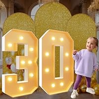 Numero Luminoso 90cm Per Feste - Decorazione Compleanno, Matrimoni, Baby Shower, In Schiuma - Foto 2