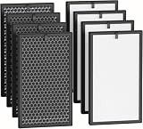 AOERUOW 8-Pack Replacement Air Filter Compatible with SIESEAN AP400 Air Purifier,3-IN-1 Filtration Activated Carbon H13 True HEPA Filter,4 HEPA Filters + 4 Activated Carbon Filters
