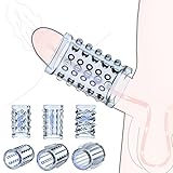 Penismanschetten, 6er Pack Penis Sleeve Fallinsexy Transparente Wiederverwendbare Penishülle für Penisvergrößerung Sexspielzeug für Männer, Penis Sleeve Erbessern Ausdauer &Sensibilität (Himmelblau)
