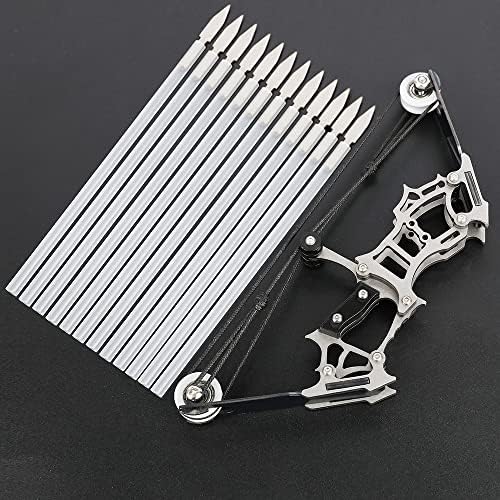 ZSHJGJR 6"/7.4"/7.9"/8.6" Mini Compound Bow and Arrows Set for Target Shooting Hunting Games Pocket Bow Survival Bow Archery Gift (6" bow-12 Arrows)