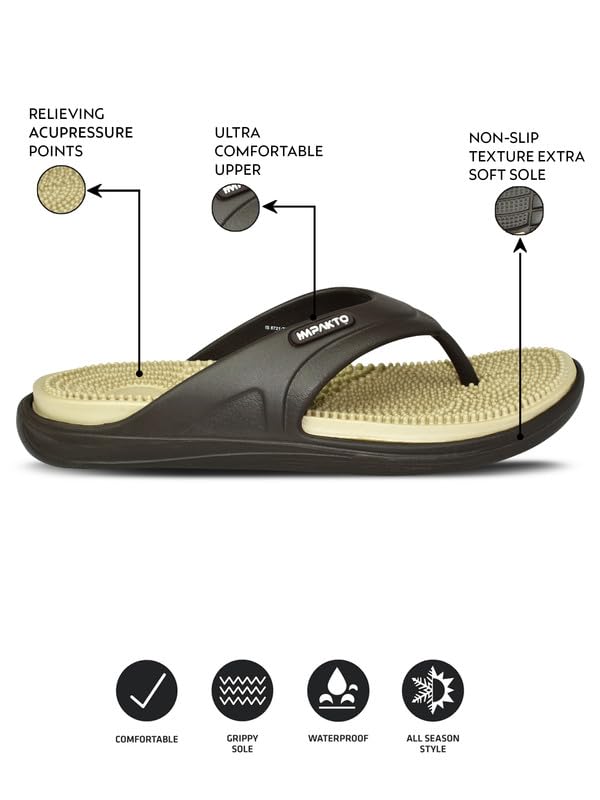 Image of Impakto by Ajanta Classic Slippers for Men | Stylish, Comfortable & Lightweight Flip Flops for Men's | Flexible & Durable | Flat, Rubber, Anti Skid, Soft Daily Use Chappal