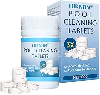 Chlorine Tablets for Swimming Pool, Pool Cleaning Tablets, Multifunction Chlorine Tablets, Magic Pool Cleaning Tablets, Instant Pool Cleaning Tablets for Swimming Pool Spa Hot Tub Bathtubs, 100 Pcs