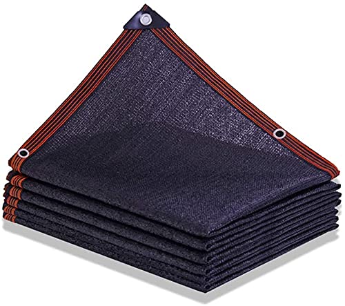 Malla De Sombreo Negra con Ojales - Malla De Protección Solar para Cubiertas De Plantas, Cercas De Privacidad, Cortavientos, Andamios, Red De Camuflaje para Escombros 210