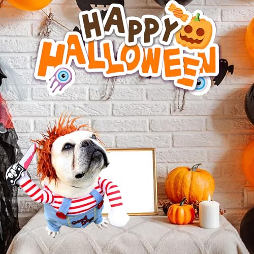 Halloween Kostüme für Hunde, Gruseliges Hundekostüm für Halloween-Partys, Lustige Verkleidung für Haustiere, 1 Set (M)