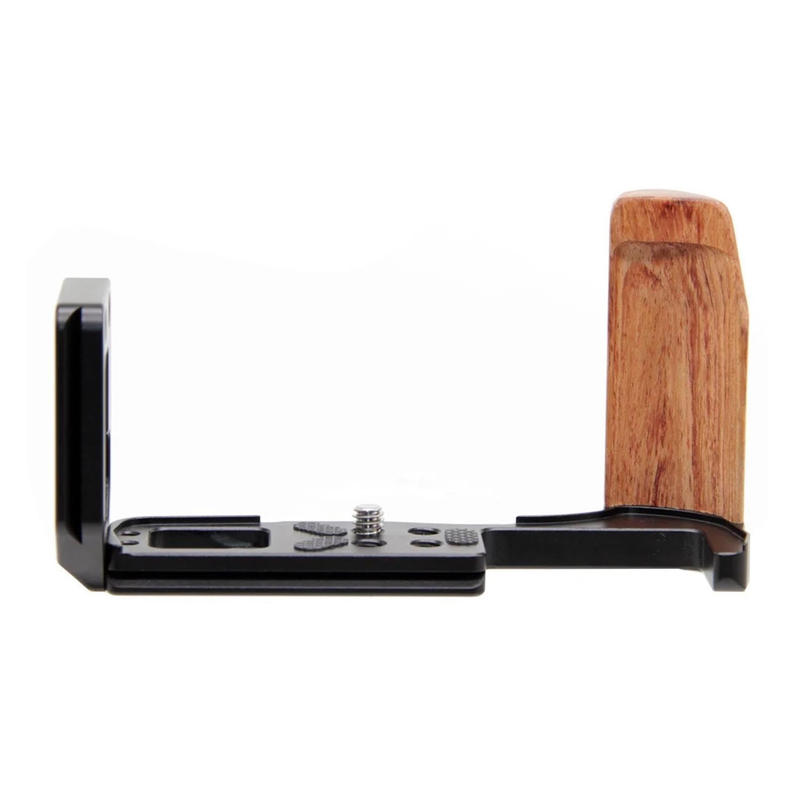 Piastra L a sgancio rapido, compatibile con Olympus, EM10IV | Base QR con manico in legno, staffa impugnatura, supporto treppiede, foro 1/4in, porta cold shoe