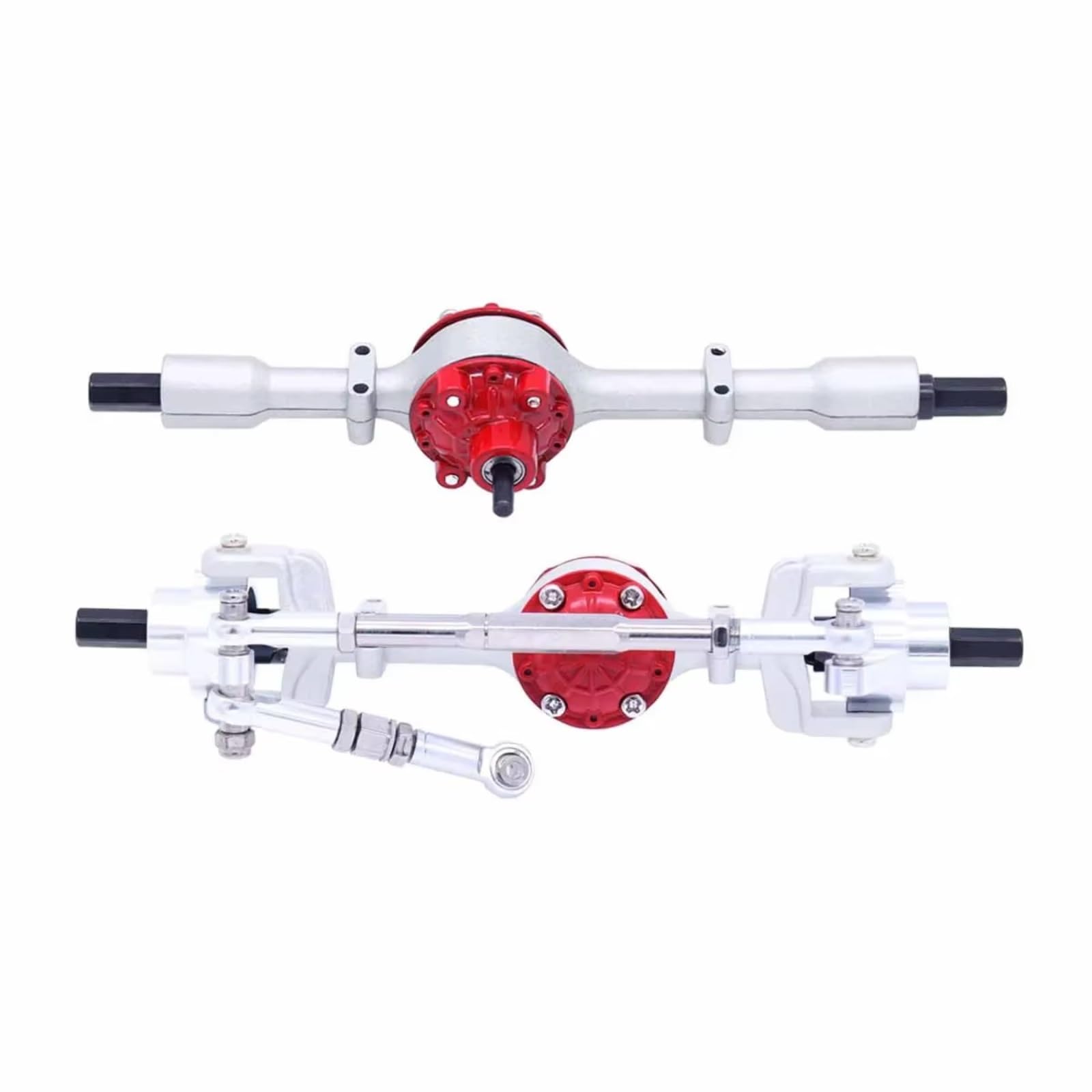 Compatible con WPL C14 C24 C34 C44 B14 B24 4WD 6WD 1/16 RC Camiones Coches Mejoras Piezas Metales Engranaje Delantero Trasero Puente Eje Piezas