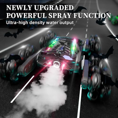 Image of Terucle 8WD Remote Control Car, 2.4Ghz RC Cars with Spray & Cool Light, Kids Toys Electroplating Process Transform Drift Climbing Car, Boys Toys for Age 4-6 7 8-13 Year Old (Black)