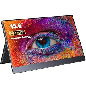 Draagbare USB C Monitor, UPERFECT 15,6 Inch IPS Scherm 1920 x 1080 Full HD, Mobiele Monitor met HDMI Type-C voor PC…