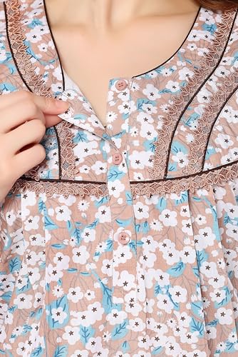 Image of Soulemo Women's Pure Cotton Floor Length Nighty 1663
