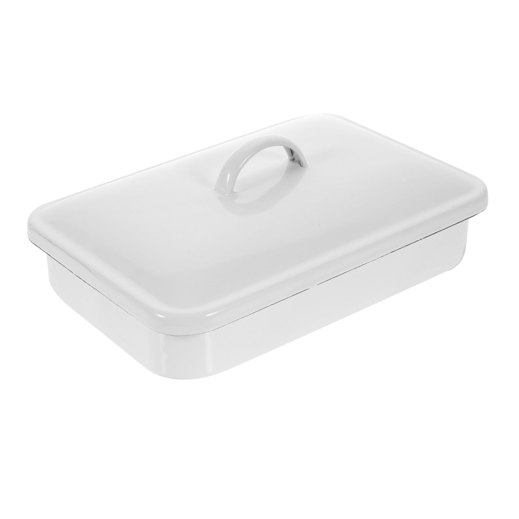 Weiße Emaille Brotbackform 30x20cm mit Hitzebeständiger Beschichtung Antihaft Backblech und 4 Stützpunkten als Backblech für Restaurant und Kuchenformen