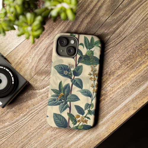 Coque herbes botaniques vintage rigide mate iPhone 15 protection fleurs - 3