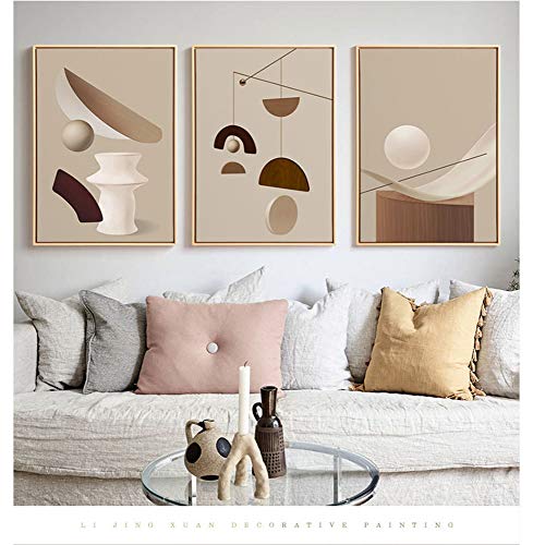 ZXGQF Canvasdruk, muurkunst schilderij abstracte geometrische wandkunst afbeeldingen voor woonkamer slaapkamer decoratie… - Image 4