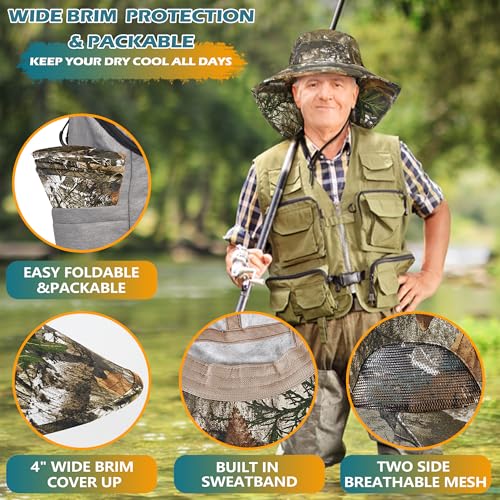 Image of Solaris Sun Hat with Neck Flap, UPF 50 Sun Protection Lightweight Sun Cap for Men Women, Wide Brim Hat for Fishing Hiking