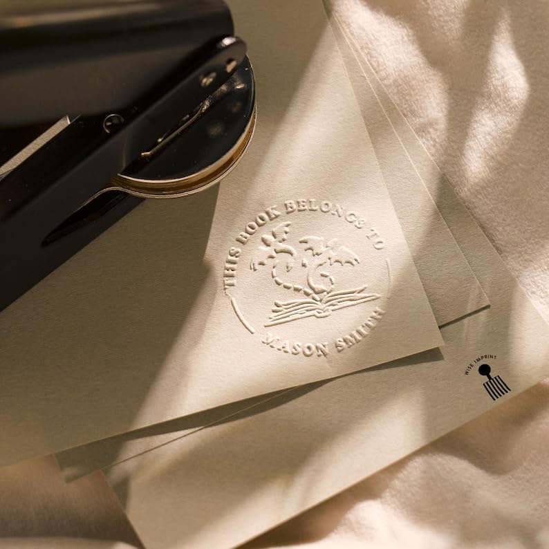 Custom Book Embosser - Ex Libris, from the Library of | Book Lover Gifts , Gift for Her