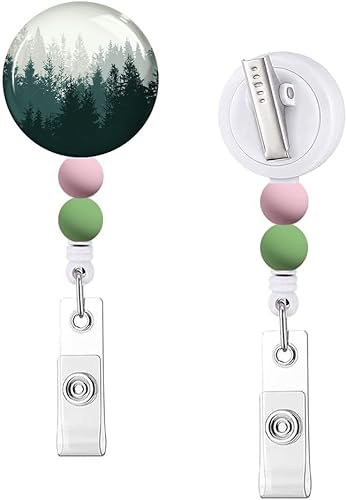 Vista 79 de Immaturus Carrete retráctil con cuentas, lindo y divertido soporte para tarjetas de identificación retráctiles, clips de insignia, llavero para Nave