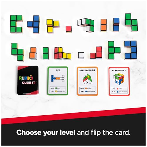 Image of Rubik's Cube, Cube It, 2-Player 3D Puzzle Sequence Board Game Stress Relief Fidget Toy Activity Cube Travel Teen Gift Idea, for Adults & Kids Ages 7+