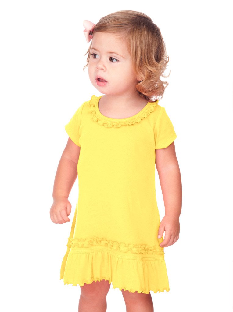 Kavio! Infants Sunflower Short Sleeve Dress Yellow 12M