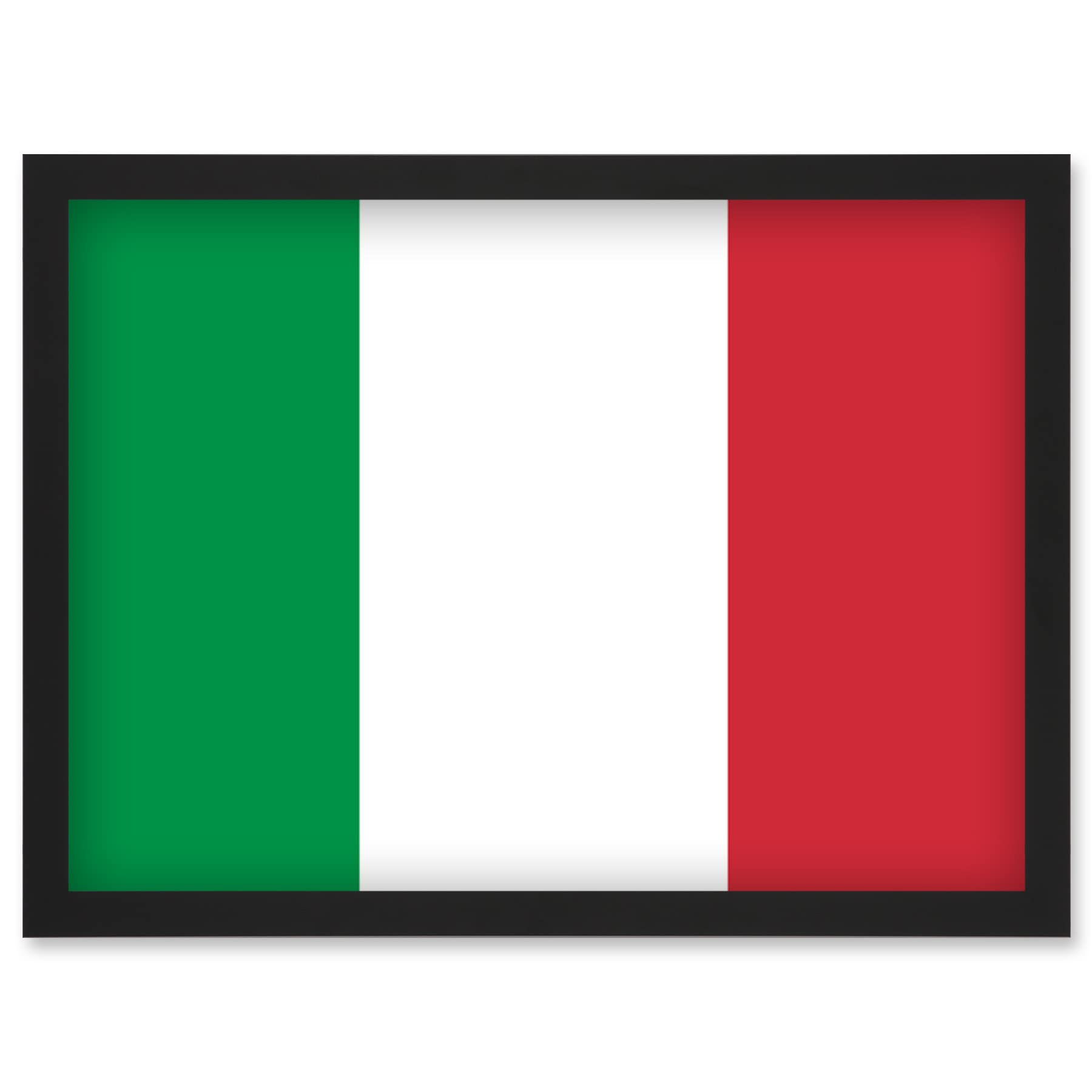 Artery8 Italy National Flag Patriotic Vexillology World Flags Country Region Poster Artwork Framed Wall Art Print A4