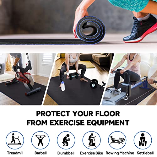 Fubullish Large Exercise Mat For Home Workout 6'X4'X7Mm Thicken Workout Gym Flooring Mat, Shoe-Friendly Ultra-Durable Non-Slip Jump Rope Mat For Fitness, Weightlifting, Cardio #TOP4