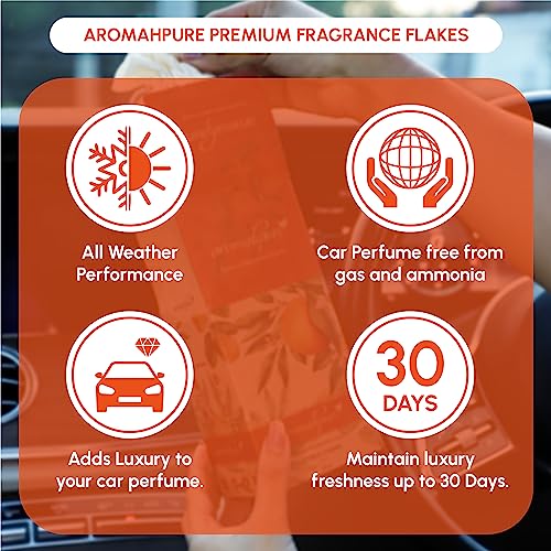 Aromahpure Citrus Car Freshener Orange & Lemon Luxury Car Perfume Fragrance (1.7 Oz Each) Organic Odor Eliminator Made With Essential Oil, Grains, Flakes 60 Days Long Lasting Air Refresher (Pack Of 2) #TOP5